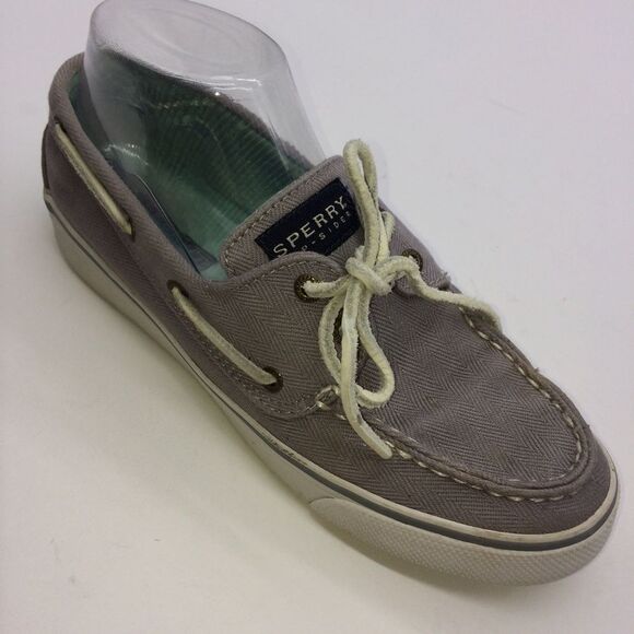 Sperry Top Siders Bahama with Gray Herringbone Cotton Canvas for Wormen - Picture 6 of 10